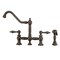 Whitehaus Bridge Faucet W/ Long Traditional Swivel Spout, Lvr Handles And Brass S WHKBTLV3-9201-NT-ORB - alternate 1